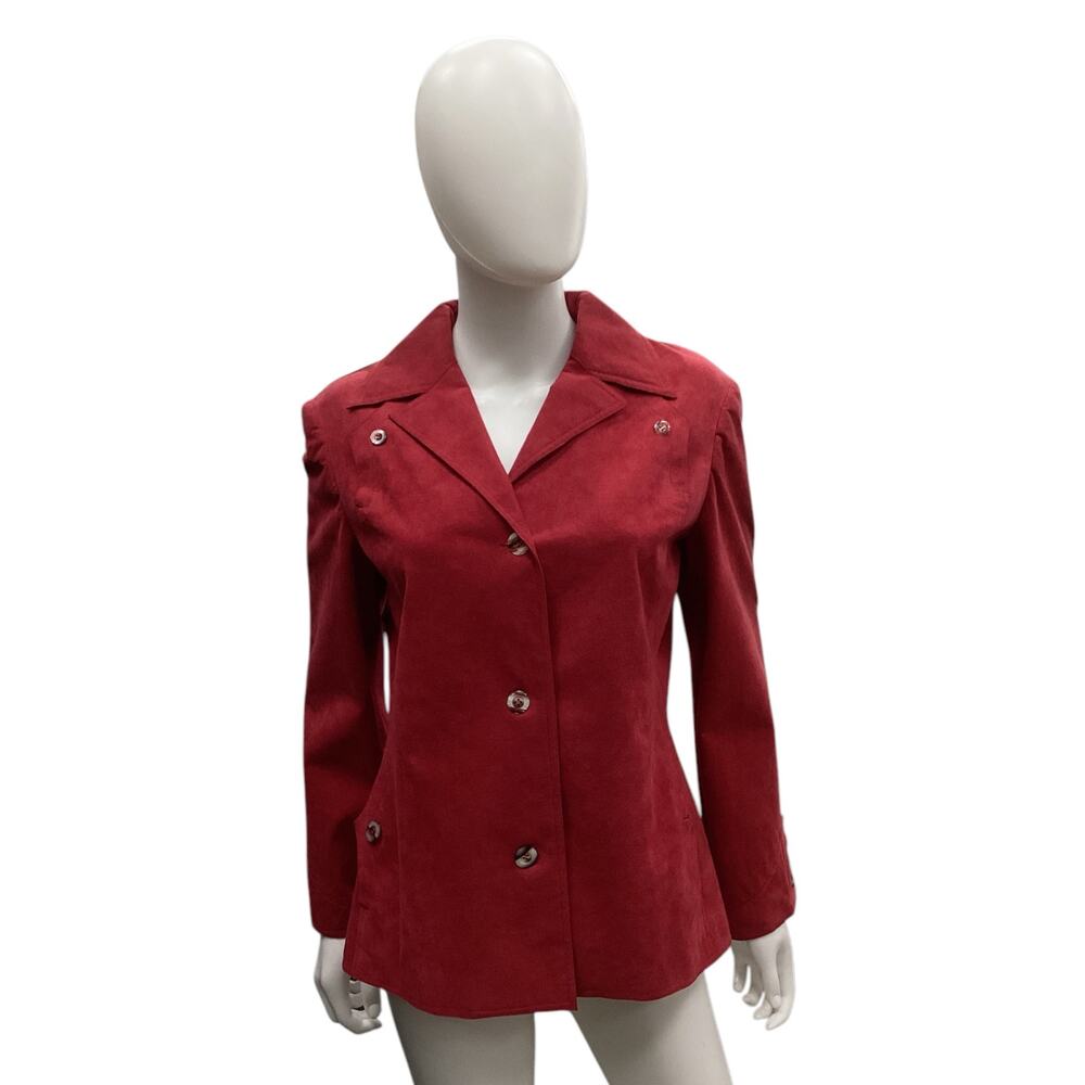 Vintage Lillie Rubin Women’s Blazer Size M Ultrasuede Front Pockets Cool Buttons